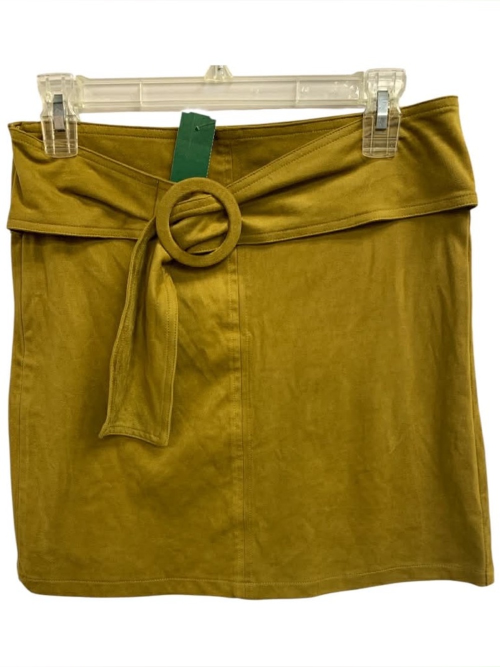 Molly Bracken Olive Green High-Waist Mini Skirt with Tie Belt Size XS